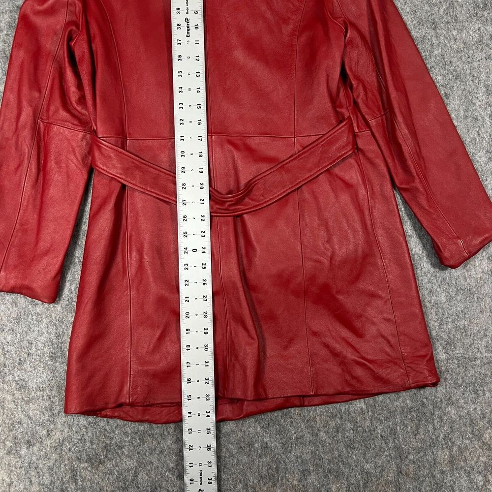 Valerie Stevens Women's Lamb Leather Jacket Large Red Removable Collar and Liner - Picture 9 of 11
